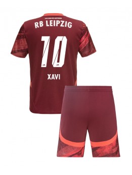 Detské Futbalové oblečenie RB Leipzig Xavi Simons #10 2024-25 Krátky Rukáv - Preč (+ trenírky)